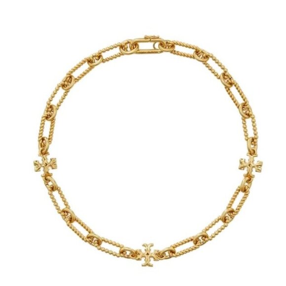 NEW!  Tory Burch Gold Roxanne Chainlink Choaker Necklace - Picture 1 of 4